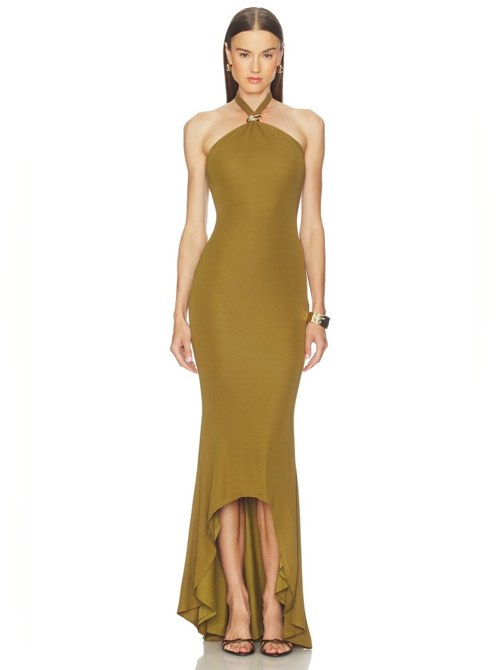 NWT $279 MICHAEL COSTELLO X  REVOLVE Ceara Maxi Dress in Chartreuse Small